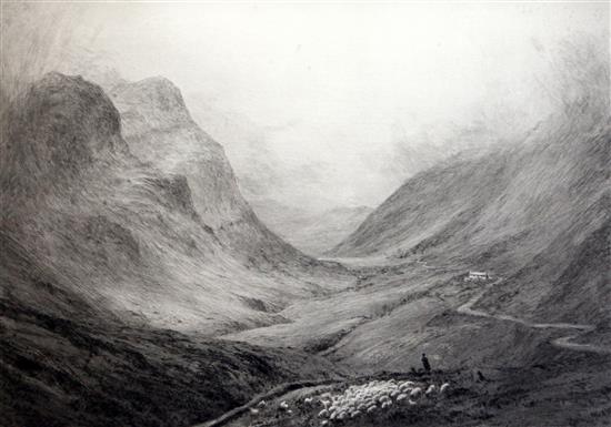 William Lionel Wyllie (1851-1931) Glencoe 9.5 x 13.75in.